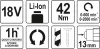 Yato akkus fúrócsavarozó 42 Nm szénkefe nélküli 18 V Li-Ion (akku + töltő nélkül)