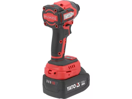 Yato akkus ütvecsavarozó 1/4" 230 Nm szénkefe nélküli 18 V (1 x 4,0 Ah akku + töltő)