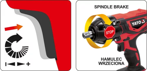 Yato akkus ütvecsavarozó 18 V Li-ion+4fej 300Nm (akku és töltő nélkül)