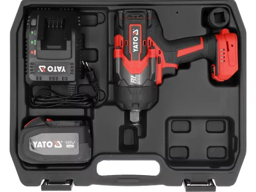 Yato akkus ütvecsavarozó 3/4" 2400 Nm szénkefe nélküli 18 V (1 x 6,0 Ah akku + töltő)