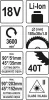 Yato akkus lézeres gérvágó 185 mm 18 V Li-Ion (akku + töltő nélkül)