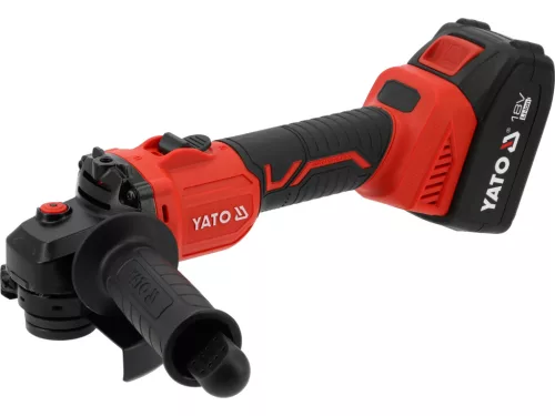 Yato akkus sarokcsiszoló 18V, szénkefementes, 125mm, 4Ah akkumulátorral és töltővel