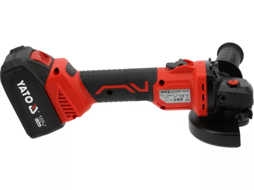 Yato akkus sarokcsiszoló 18V, szénkefementes, 125mm, 2x4Ah akkumulátorral és töltővel