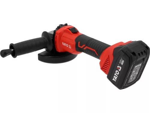 Yato akkus sarokcsiszoló 18V, szénkefementes, 125mm, 2x4Ah akkumulátorral és töltővel