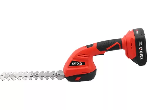 Yato akkus fű- és sövénynyíró olló 18V, szénkefementes, 2Ah akkuval és töltővel