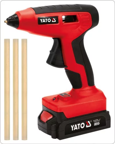 Yato akkus ragasztópisztoly 11 mm 18 V Li-Ion (1 x 2,0 Ah akku + töltő)