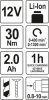 Yato akkus fúrócsavarozó 30 Nm 12 V Li-Ion (1 x 2,0 Ah akku + töltő)
