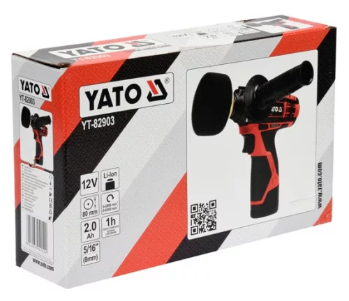 Yato akkus polírozó 80 mm 12 V Li-Ion (1 x 2,0 Ah akku + töltő)
