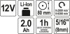 Yato akkus polírozó 80 mm 12 V Li-Ion (1 x 2,0 Ah akku + töltő)