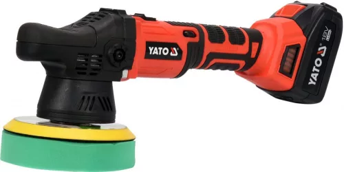 Yato akkus excenter polírozó 150 mm szénkefe nélküli 18 V Li-Ion (1 x 3,0 Ah akku + töltő)