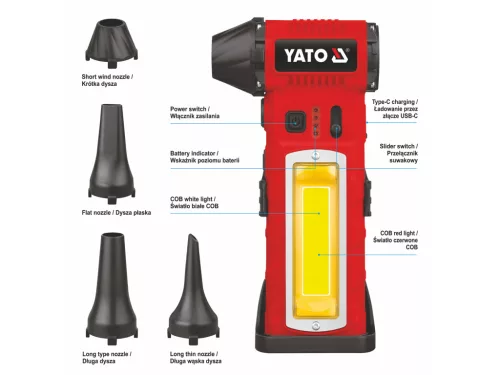 Yato akkus mini turbófúvó 4Ah akkuval és töltővel