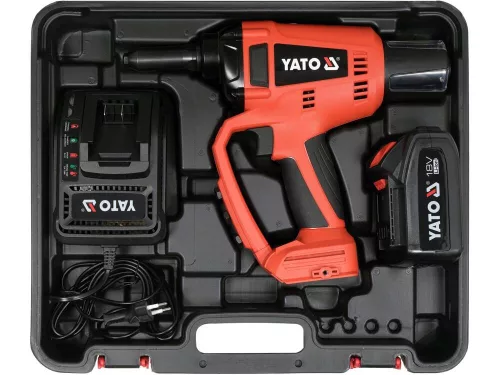 Yato akkus popszegecshúzó 18 V 125 mm (1 x 3,0 Ah akksi + töltő)