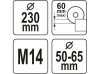 Yato sarokcsiszoló porelszívó adapter vágáshoz 230 mm