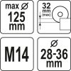 Yato sarokcsiszoló porelszívó adapter vágáshoz 125 mm
