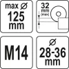 Yato sarokcsiszoló porelszívó adapter vágáshoz 125 mm
