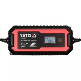 Yato akkumulátor töltő 6/12 V 2/8 A max. 200 Ah LCD kijelző