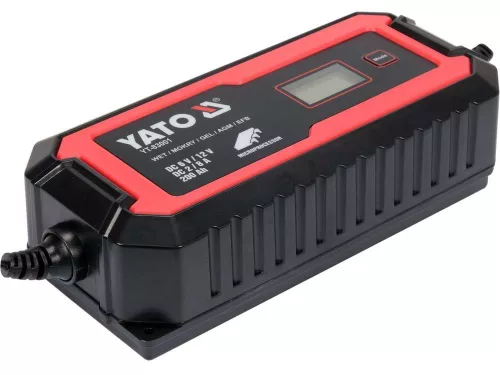 Yato akkumulátor töltő 6/12 V 2/8 A max. 200 Ah LCD kijelző