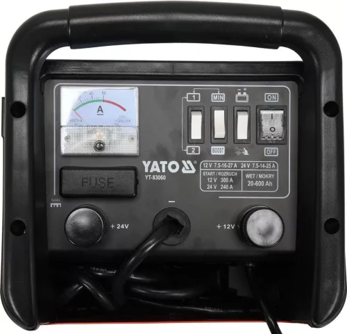 Yato akkumulátor töltő-indító 12-24 V / 300 A / 20-600 Ah
