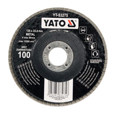 Yato lamellás csiszolókorong 125 x 22,4 mm / P60