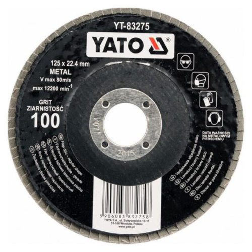 Yato Lamellás csiszolókorong 125 x 22,4 mm / P120