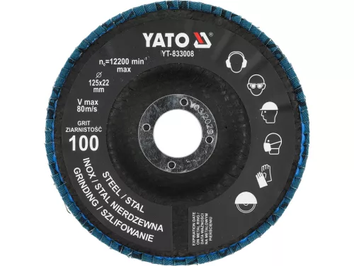 Yato lamellás csiszolókorong P100, 125mm
