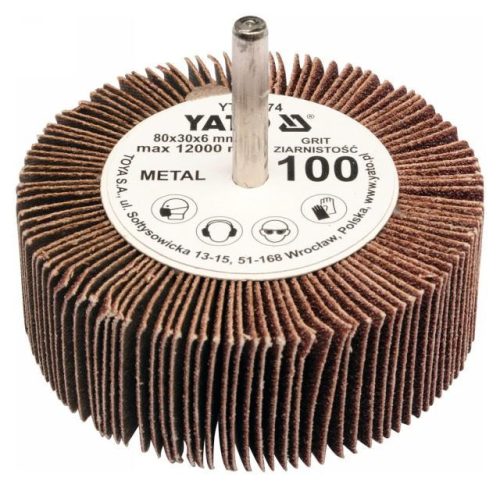Yato csapos lamellás csiszolókorong 80 x 30 x 6 mm / P100