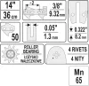 Yato láncfűrész láncvezető 14" 3/8" 1,3 mm
