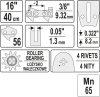 Yato Láncfűrész láncvezető 16" 3/8" 1,3 mm