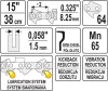 Yato láncfűrész lánc 15" 0,325" 1,5 mm 64 szem