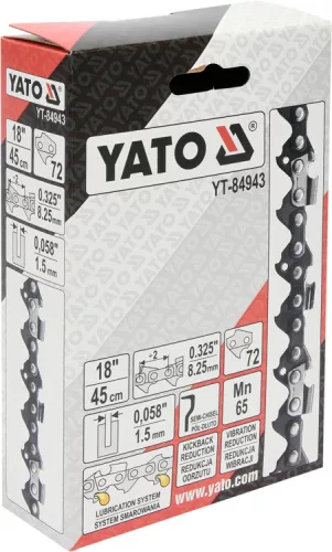 Yato láncfűrész lánc 18" 0,325" 1,5 mm 72 szem
