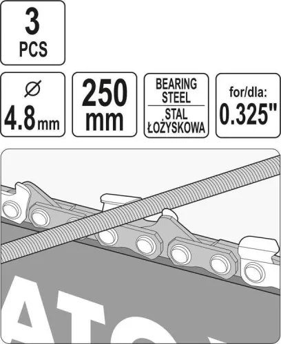 Yato kerek láncreszelő 4,8 mm (3 db/cs)
