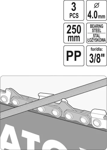 Yato kerek láncreszelő vezetővel és nyéllel 4,0 mm