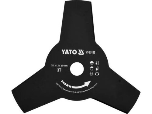 Yato fűkasza kés háromágú 255 x 25,4 x 1,6 mm