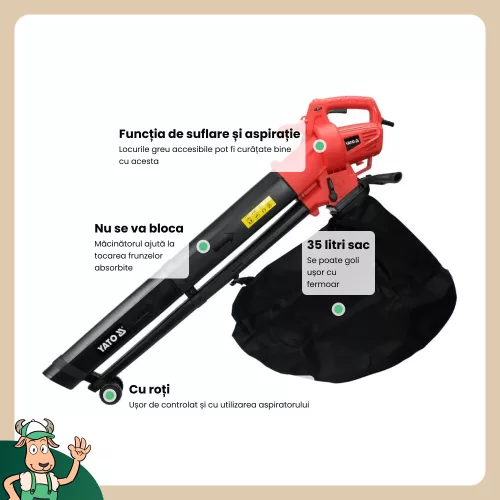 Yato elektromos lombszívó, lombfúvó 3500 W