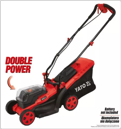 Yato akkus fűnyíró 340 mm 2 x 18 V (akku + töltő nélkül)