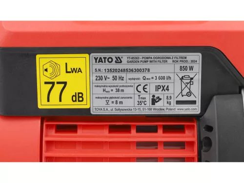 Yato kerti szivattyú 850 W