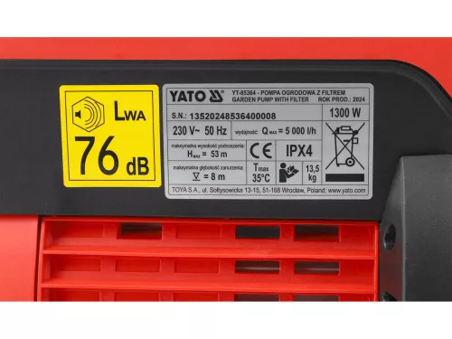 Yato kerti szivattyú 1300 W