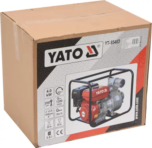 Yato benzines vízszivattyú 4" 208 cm3 5,9 LE 96 m3/h