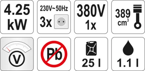 Yato áramfejlesztő 5500 W 389 cm3