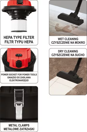 Yato ipari porszívó 20 liter 1400W