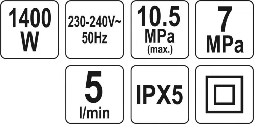 Yato elektromos magasnyomású mosó 1400W 105bar