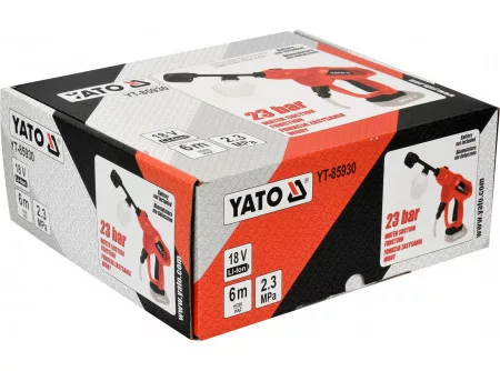 Yato akkus magasnyomású mosó 23 bar 18 V Li-Ion (akku + töltő nélkül)