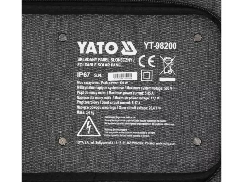 Yato összehajtható napelem, 100W, 4 az 1-ben